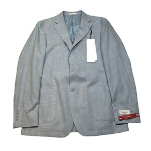 Calvin Klein Slim Fit Sport Coat Mens 42L 42 Light‎ Blue Modern Fit Stretch $295